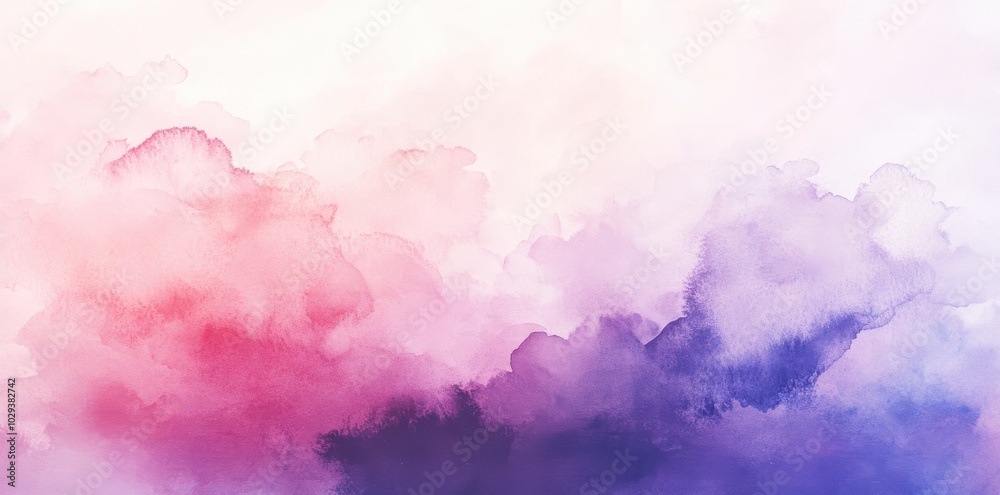 Obraz premium Abstract watercolor blend with pink and purple hues.