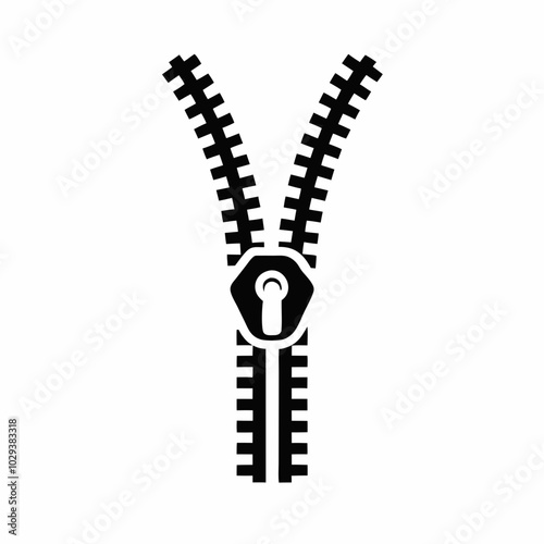 zipper isolated on a white background. Zipper Clipart Vector Illustration 