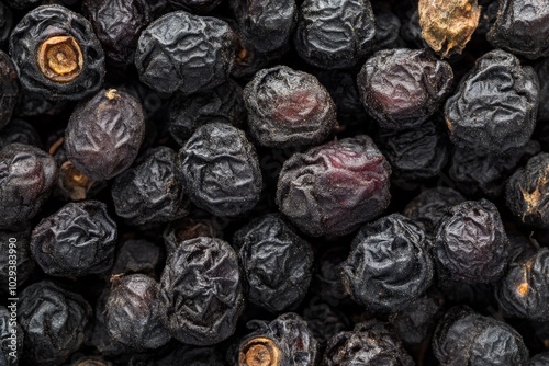 Dried Mullberry. Organic and Healthy Nourishment with Rustic Texture Background photo