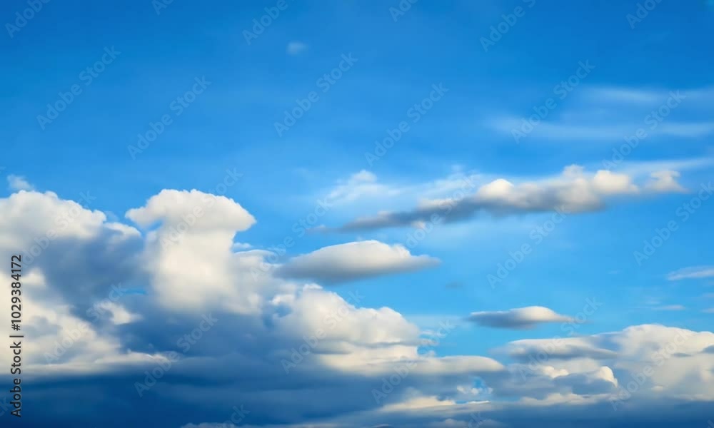Time-Lapse of Summer Blue Sky with Scenic Cloud Movements.