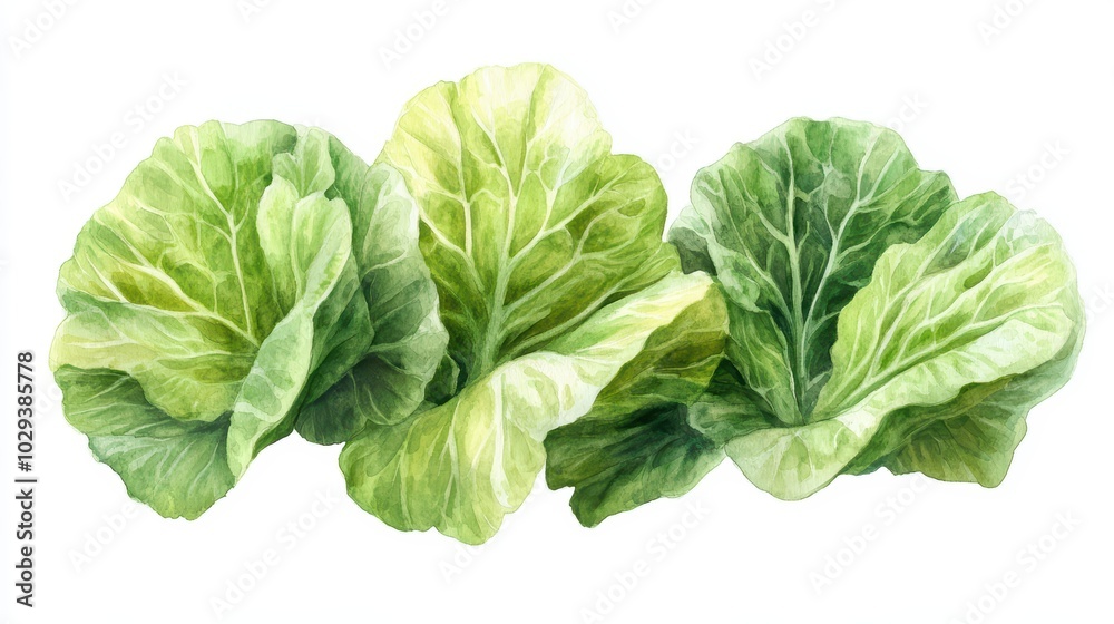 Vibrant green lettuce leaves arranged beautifully, perfect for culinary designs or health-related themes. Vibrant green lettuce leaves arranged beautifully, perfect for culinary designs or health-related themes.