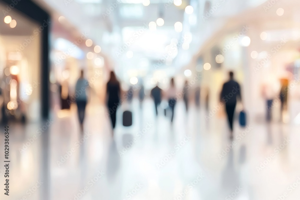 Busy Shopping Scene with Blurry Background Busy Shopping Scene with Blurry Background