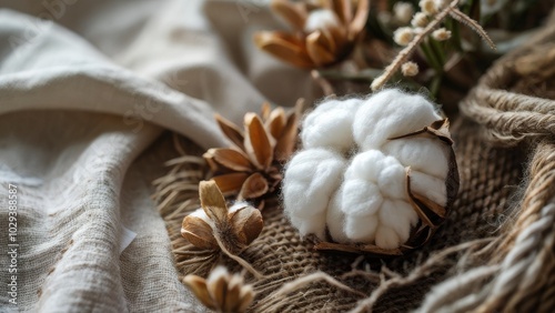 Wallpaper Mural Organic background with cotton and linen textures, plenty of space for text. Torontodigital.ca