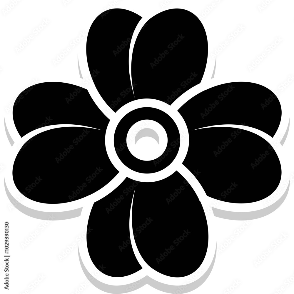 Flower vector icon in glyph style Flower vector icon in glyph style