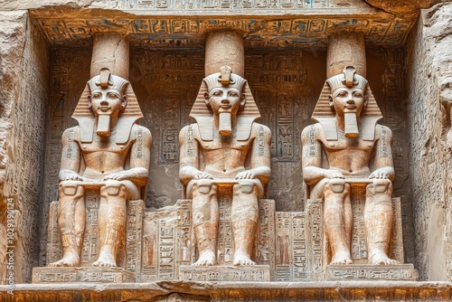 Egyptian Temples. Abu Simbel: Ancient Temples by the Nubian Rock of Ramses II photo