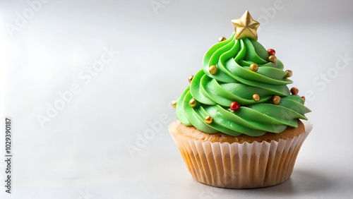 christmas cupcake with christmas tree