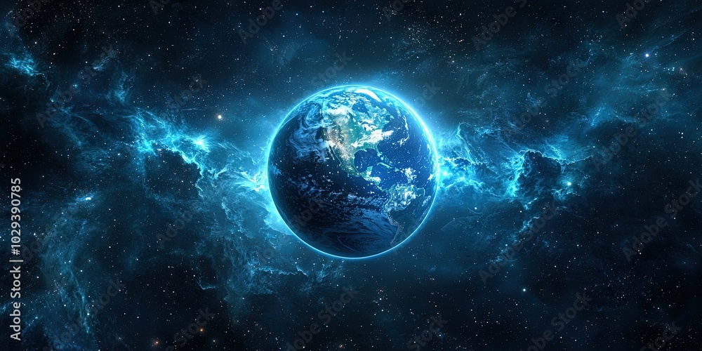 hologram earth in space with glowing data streams hologram earth in space with glowing data streams