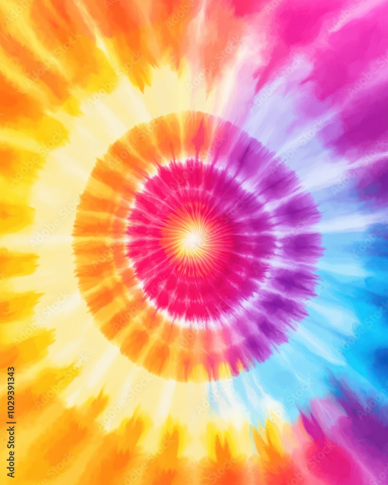 Obraz premium Colorful rainbow spiral tie-dye pattern background. 