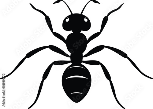 Ant icon, Ant silhouette vector, Ant black symbol