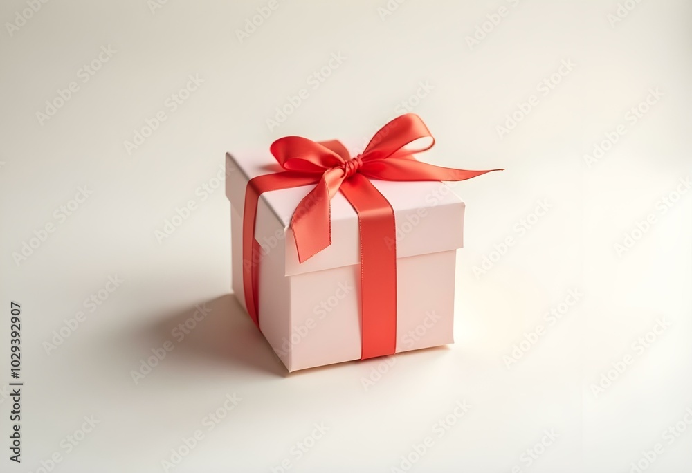 gift box with a red ribbon on a white background create with ai gift box with a red ribbon on a white background create with ai