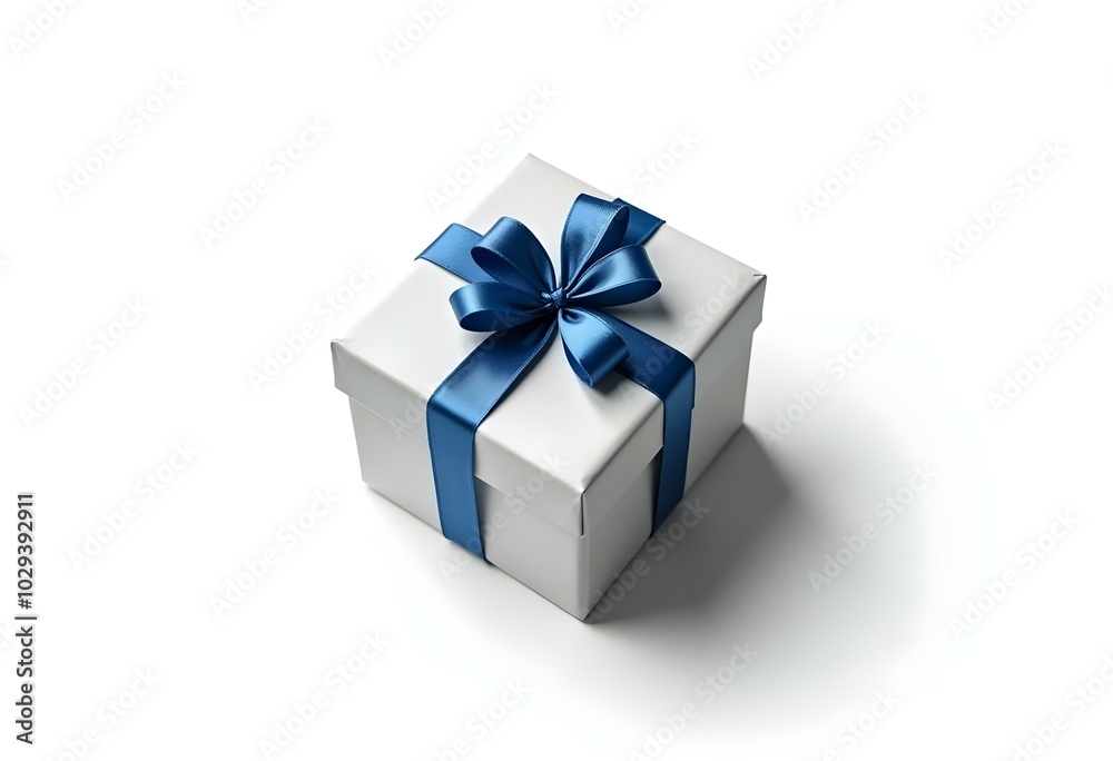 colorful gift box with a blue ribbon, isolated on white with a shadow create with ai colorful gift box with a blue ribbon, isolated on white with a shadow create with ai