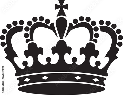 royal crown silhouette vector illustration	