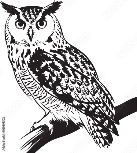 Owl logo silhouette vector illustration