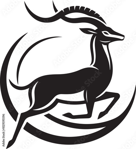 Gazelle logo icon in black colour.