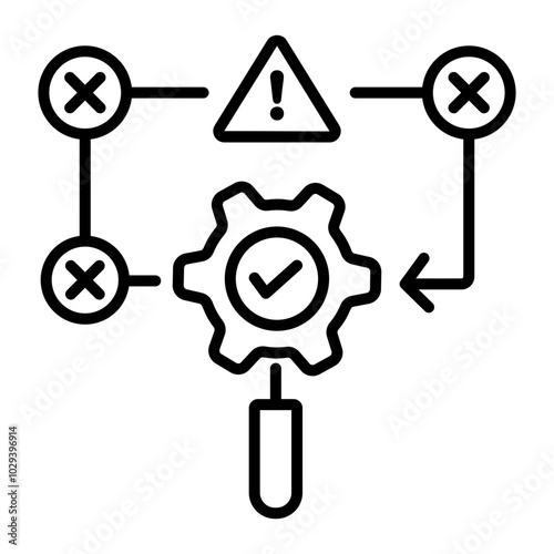 Trial error icon in line style
