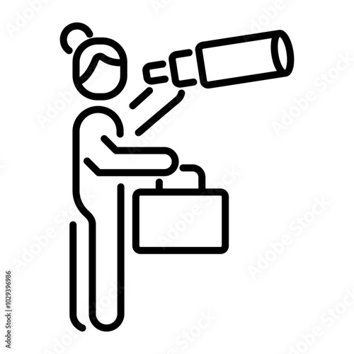 Leader vision icon in linear style 
