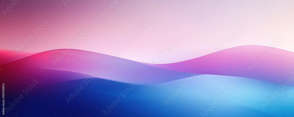 Obraz premium Abstract Wavy Hills in Vibrant Pink and Blue