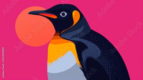 illustration of a penguin in sunglasses and a suit. photo