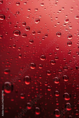 Red background, water droplets