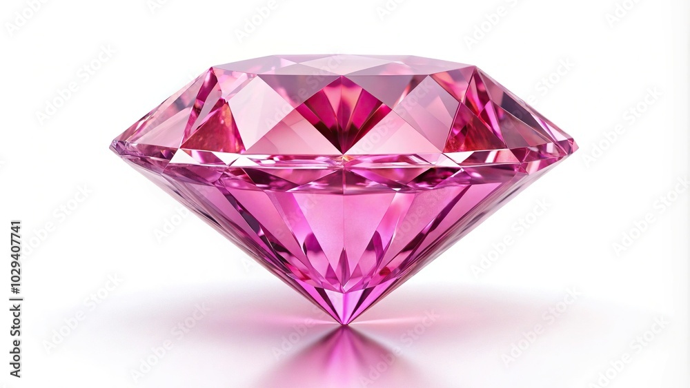 Pink diamond isolated on white background Pink diamond isolated on white background