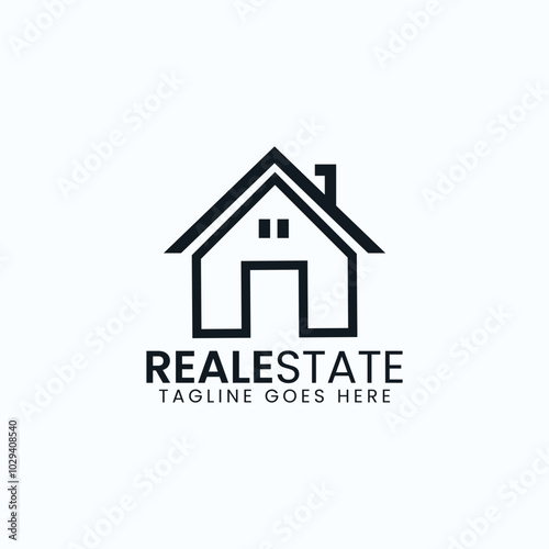Real estate business logo design, house building logo design