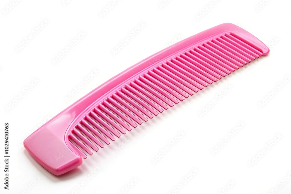 Plastic pink comb trendy isolated on white background Plastic pink comb trendy isolated on white background