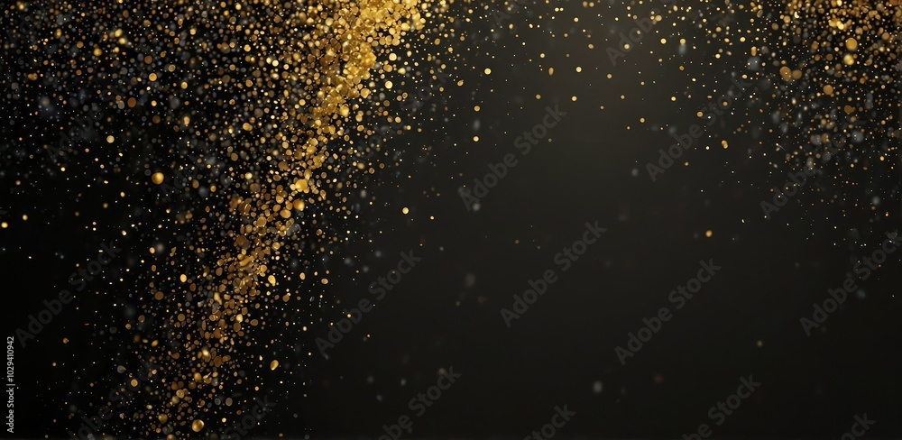 Gold glitter and shiny golden rain on black background,luxury background Gold glitter and shiny golden rain on black background,luxury background