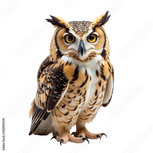 front view of owl PNG, closeup of owl png, owl sit, owl isolated on white transparent background, flying owl, bird, owl face