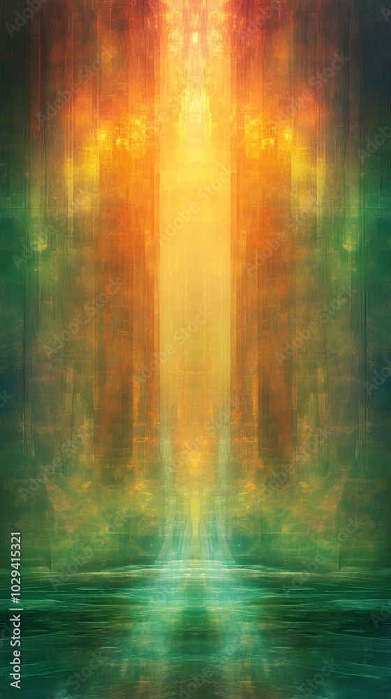 Fototapeta premium the Emerald Spectrum behind the throne of God, Revalation, Biblical, Abstract