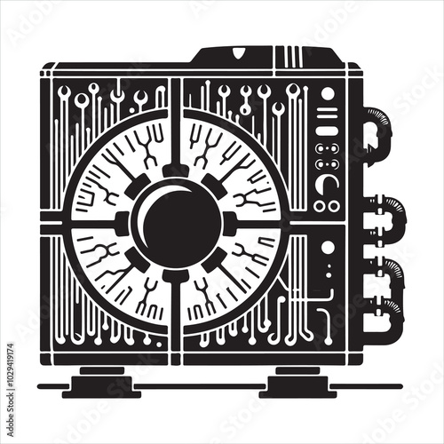 heat pump silhouette on white background
