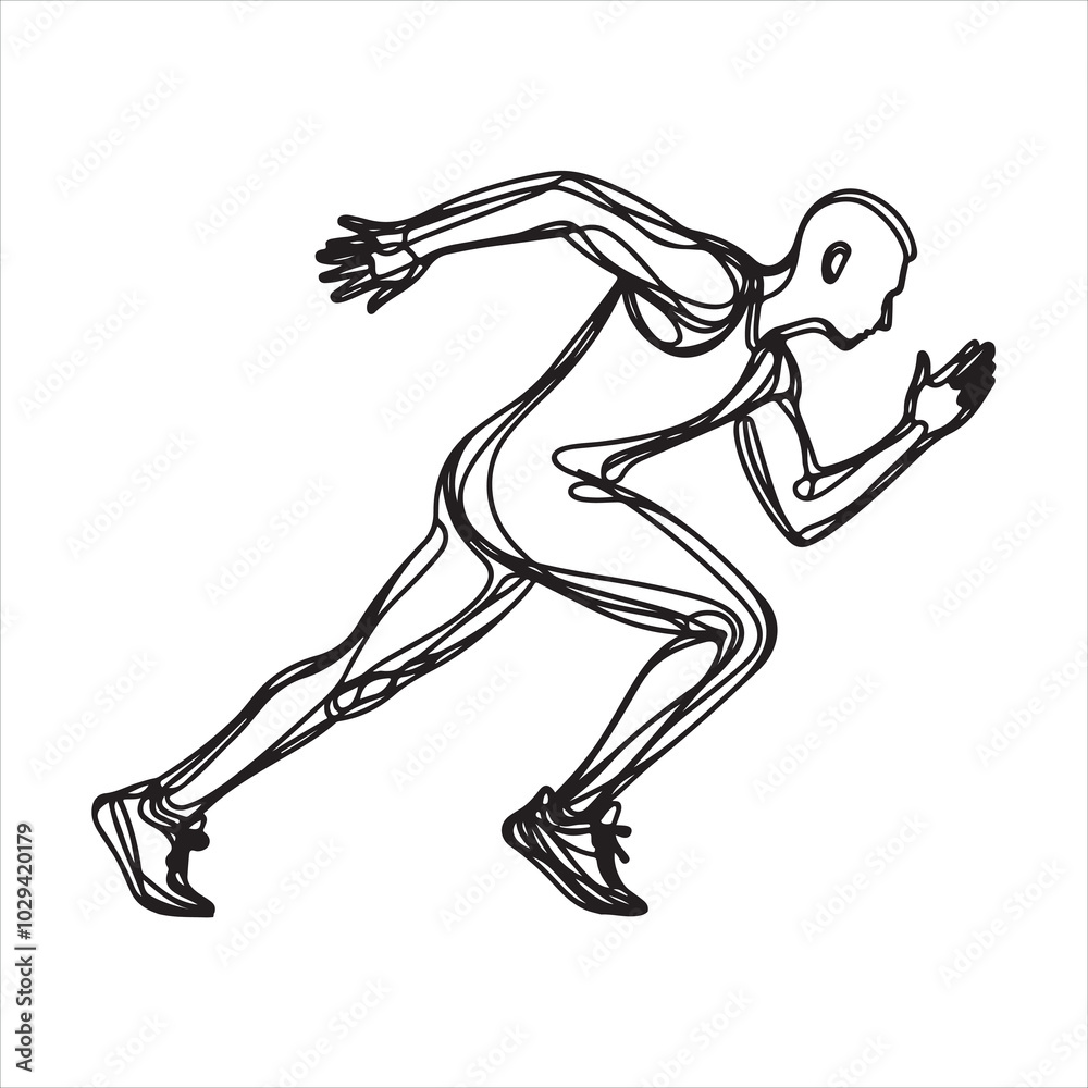 single one line young athlete focus sprint running athlete silhouette on white background
single one line young athlete focus sprint running athlete silhouette on white background