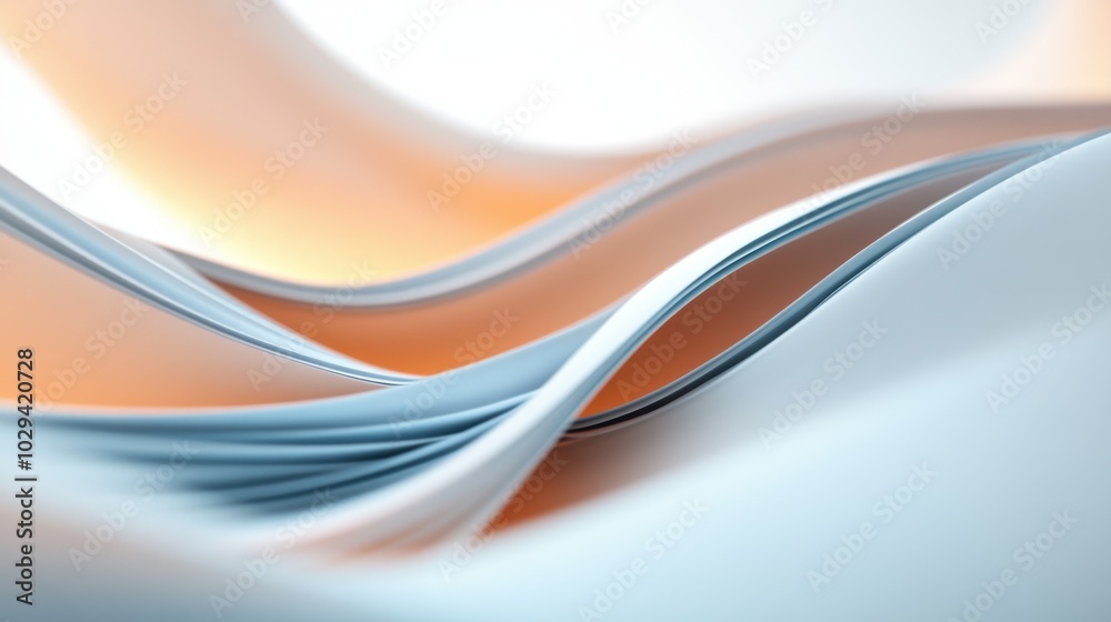 Obraz premium Abstract elegant wavy design in shades of orange and white. Smooth gradient concept for background