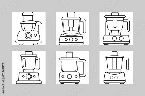 Cuisinart Food Processor Vector Illustration.