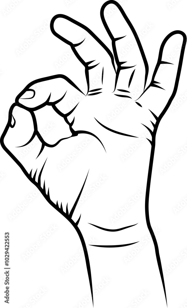 OK gesture - line art illustration OK gesture - line art illustration