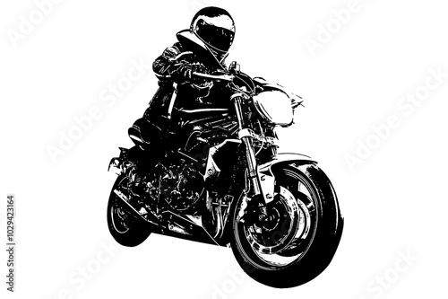 vector silhouette of motorcycle two-wheeled transport sports bike custon