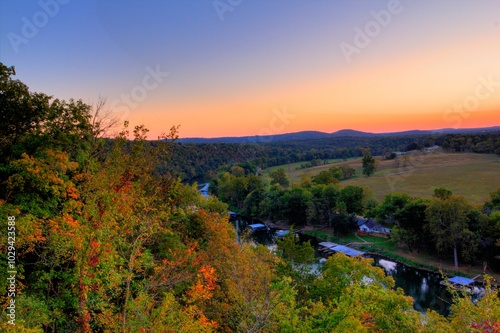 Sunset at Point Lookout, Missouri