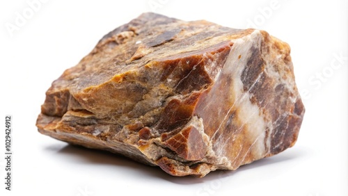 reflected chert rock on white background