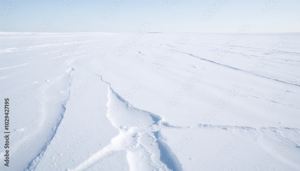 Smooth snow texture with subtle ridges and patterns in a vast winter landscape Smooth snow texture with subtle ridges and patterns in a vast winter landscape