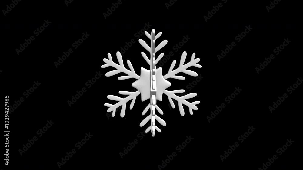 Spinning 3d Snowflake with Alpha Channel Loop Spinning 3d Snowflake with Alpha Channel Loop