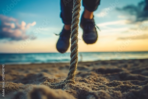 rope on the beach photo