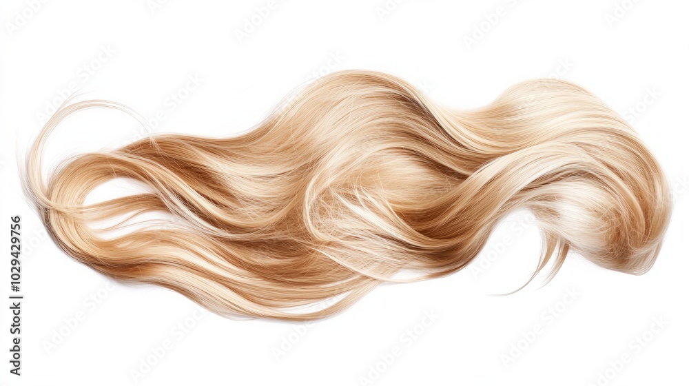 Blonde hair isolated on a white background as a wig Blonde hair isolated on a white background as a wig
