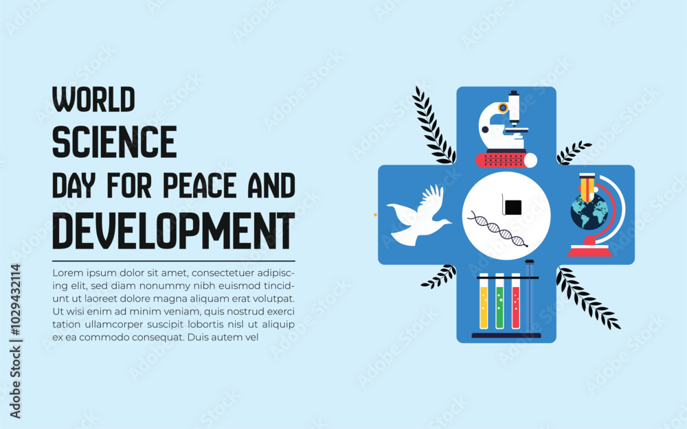 World Science Day for Peace and Development background design World Science Day for Peace and Development background design