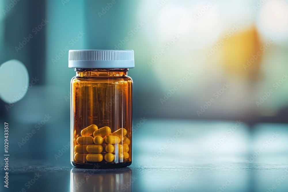 A close-up shot of a prescription bottle containing ADHD medication, emphasizing mental health treatment, focus, and pharmaceutical care.. A close-up shot of a prescription bottle containing ADHD medication, emphasizing mental health treatment, focus, and pharmaceutical care..