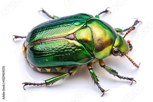 Rose chafer cetonia aurata isolated on white background