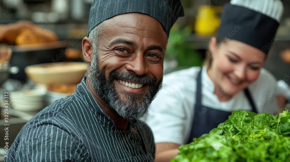 International chefs from various ethnic backgrounds preparing dishes in a restaurant kitchen, illustrating the richness of culinary diversity International chefs from various ethnic backgrounds preparing dishes in a restaurant kitchen, illustrating the richness of culinary diversity