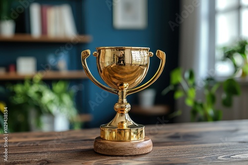 A golden medical trophy awarded to a doctor, representing outstanding achievements and excellence in healthcare, symbolizing dedication, skill, and contributions to the medical field..