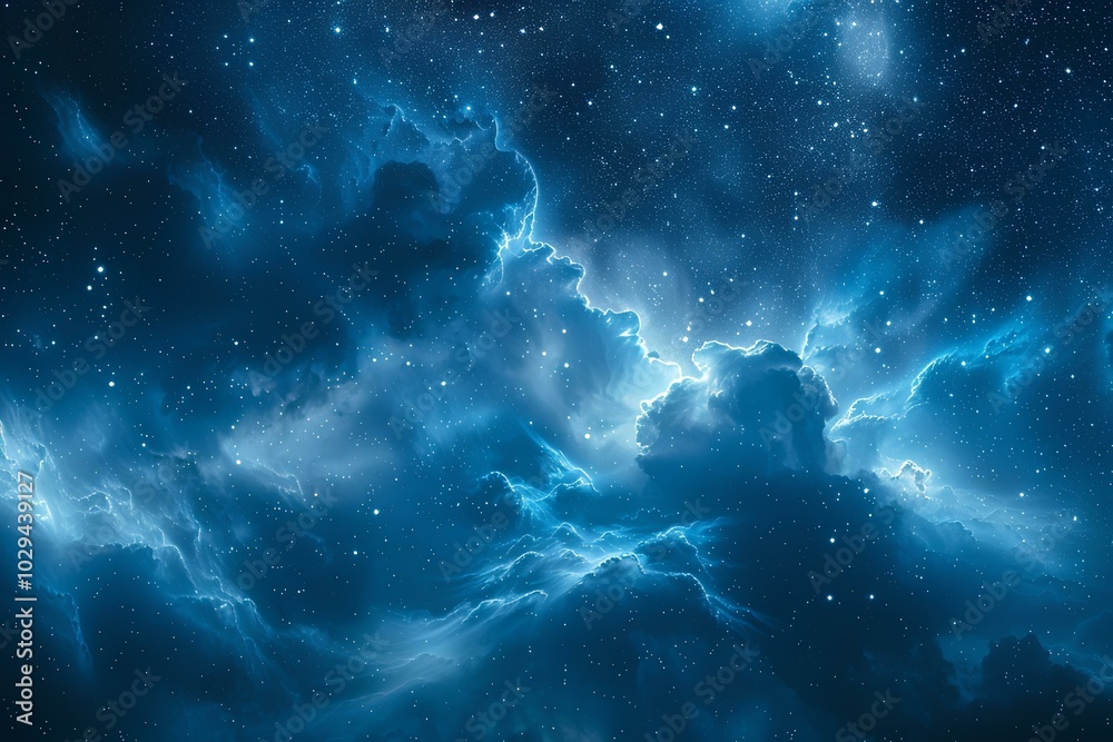 Obraz premium A sky filled with lots of clouds and stars