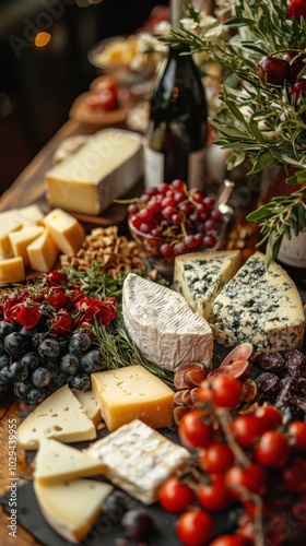 A fun and vibrant cheese tasting event featuring lively decorations and a variety of fresh ingredients, creating a joyful atmosphere perfect for food lovers and culinary enthusiasts..