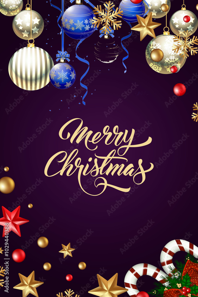 Naklejka premium christmas card with balls