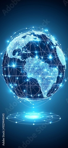 Global network communications vertical background photo